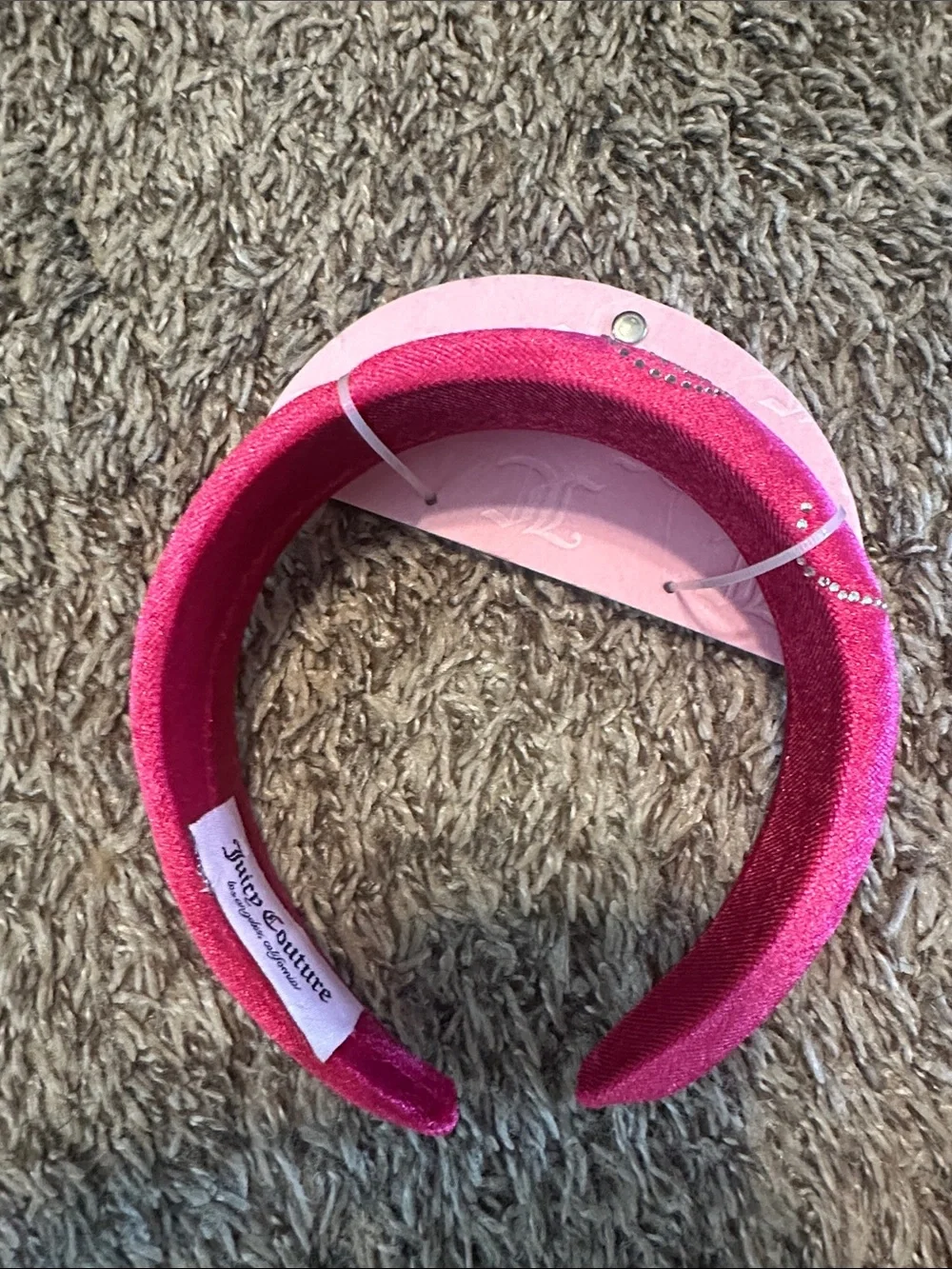 Juicy Couture Y2K Hot Pink Jeweled Headband NWT 8